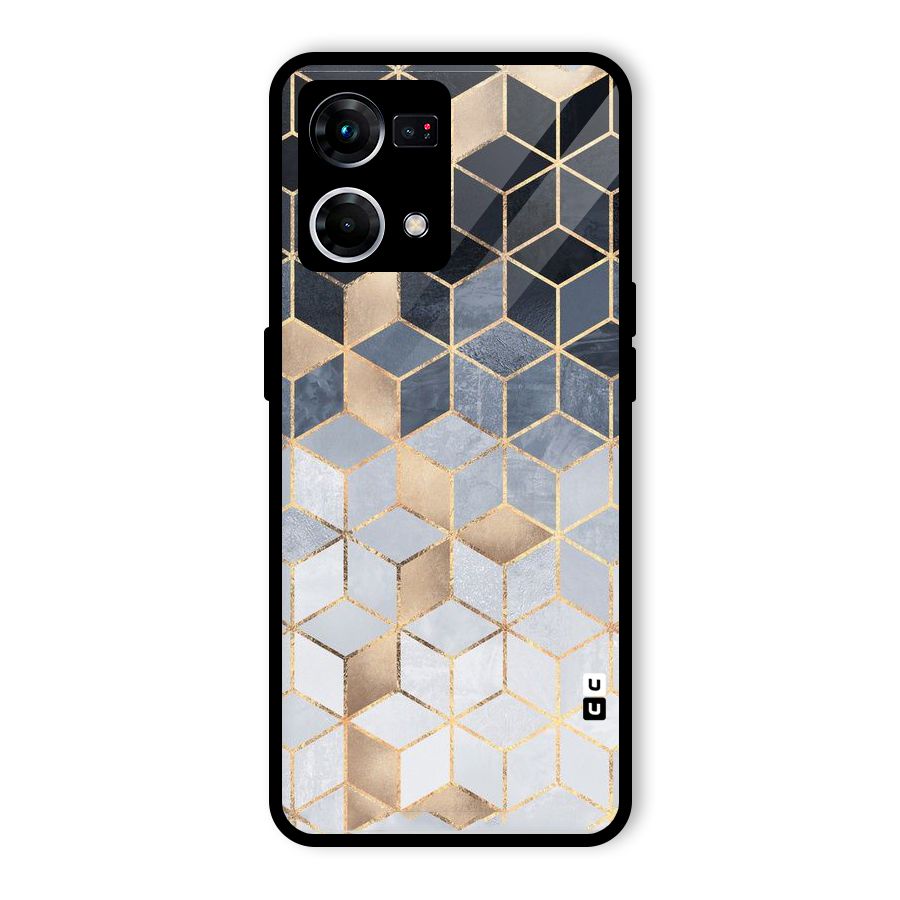 Blues And Golds Glass Back Case for Oppo F21s Pro 4G