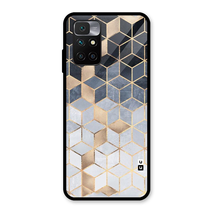 Blues And Golds Glass Back Case for Redmi 10 Prime