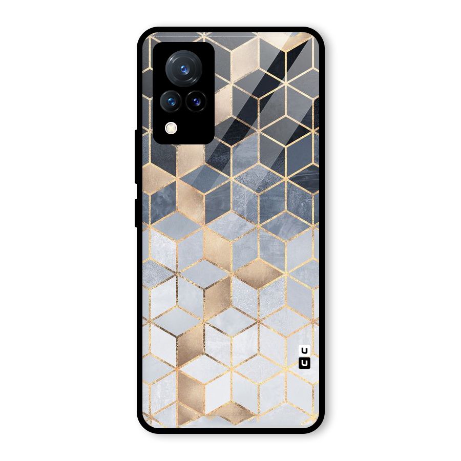 Blues And Golds Glass Back Case for Vivo V21 5G