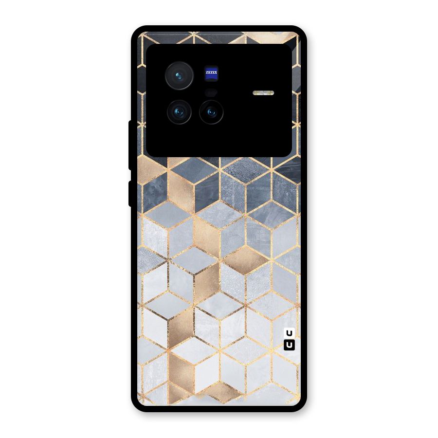 Blues And Golds Glass Back Case for Vivo X80