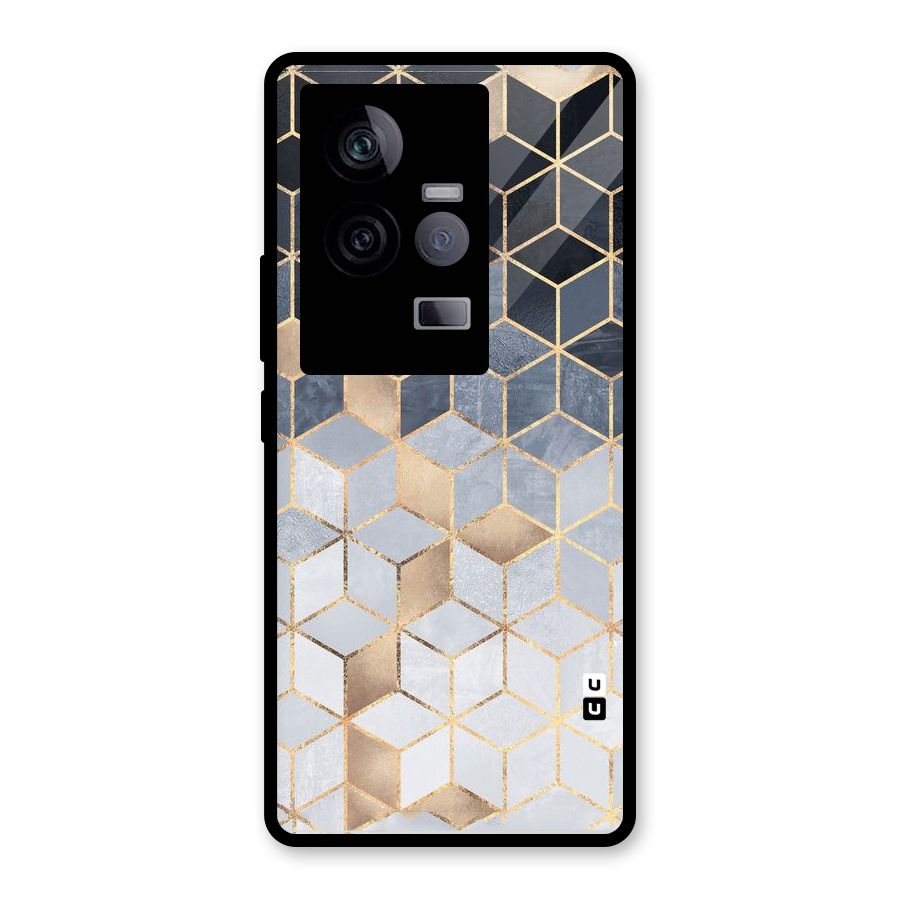 Blues And Golds Glass Back Case for Vivo iQOO 11 5G