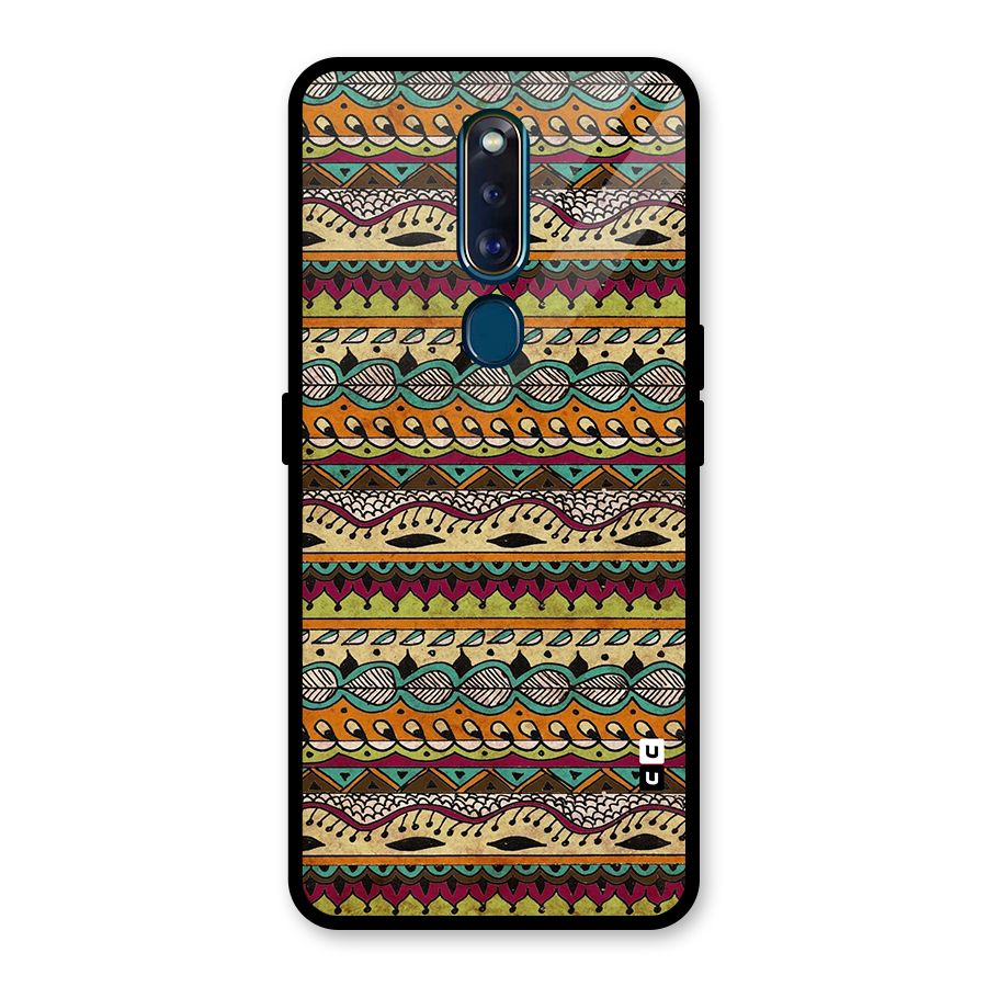 Bohemian Style Aztec Art Glass Back Case for Oppo F11 Pro