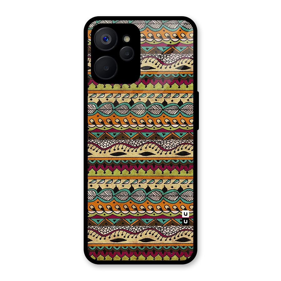 Bohemian Style Aztec Art Glass Back Case for Realme 9i 5G