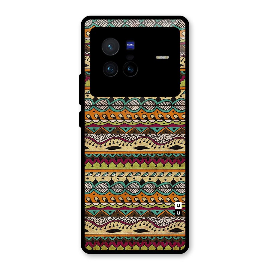 Bohemian Style Aztec Art Glass Back Case for Vivo X80