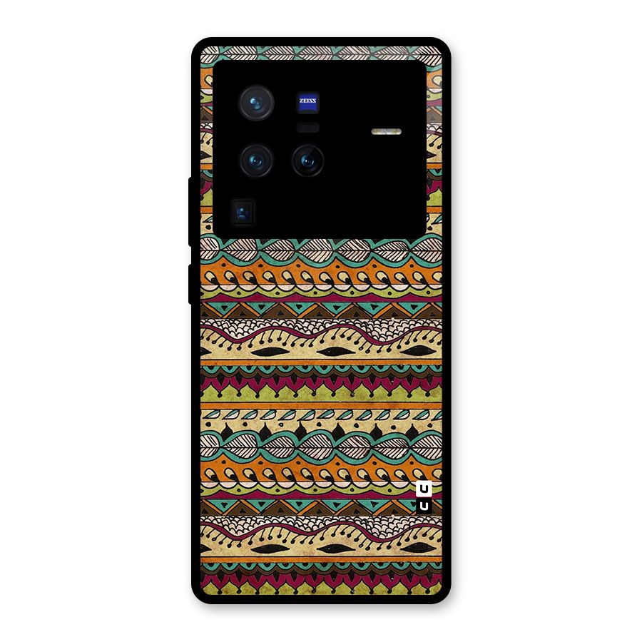 Bohemian Style Aztec Art Glass Back Case for Vivo X80 Pro