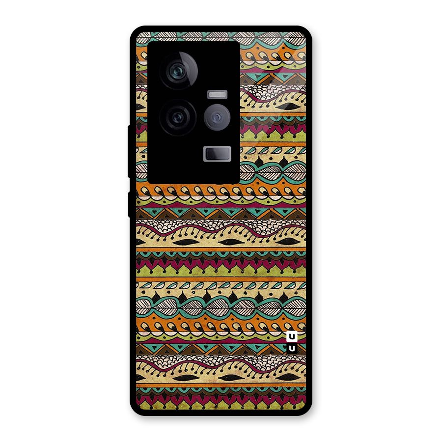 Bohemian Style Aztec Art Glass Back Case for Vivo iQOO 11 5G