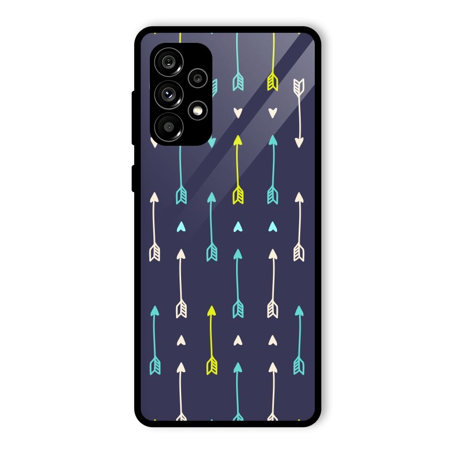 Boho Arrow Pattern Glass Back Case for Galaxy A73 5G