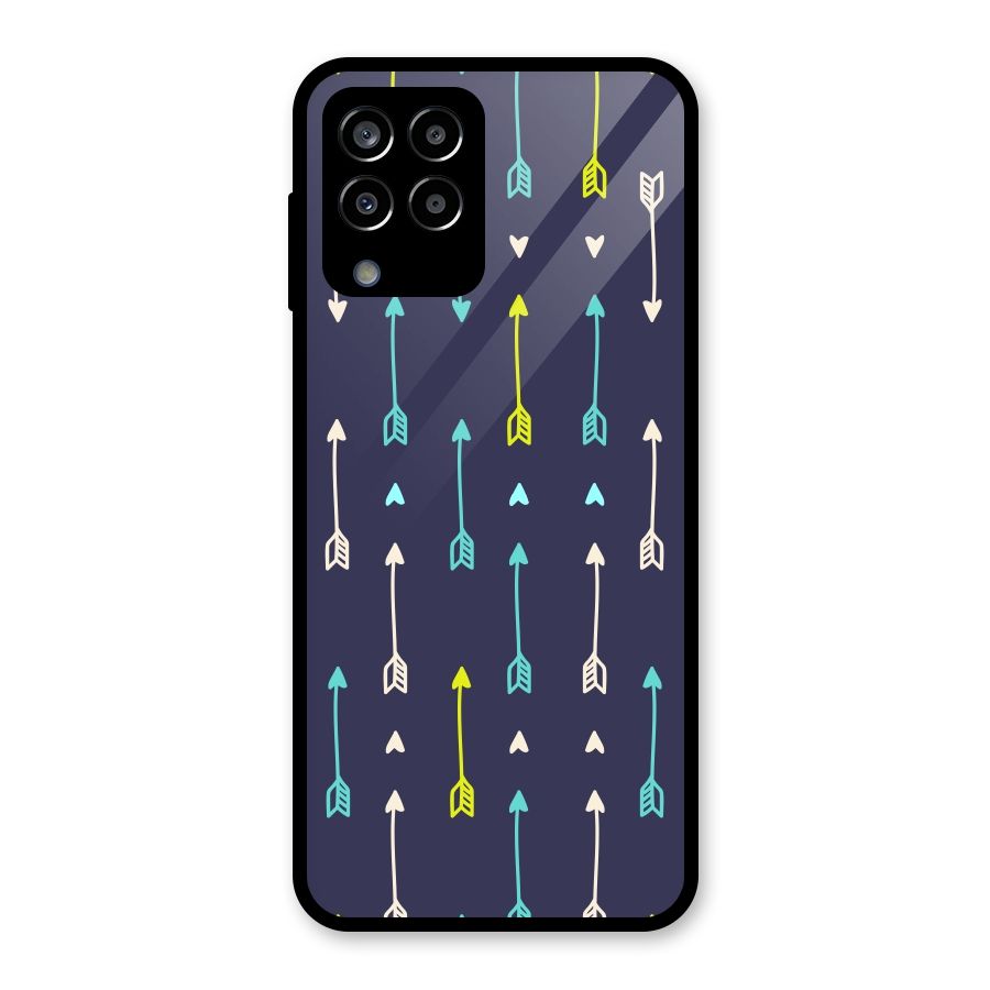 Boho Arrow Pattern Glass Back Case for Galaxy M33