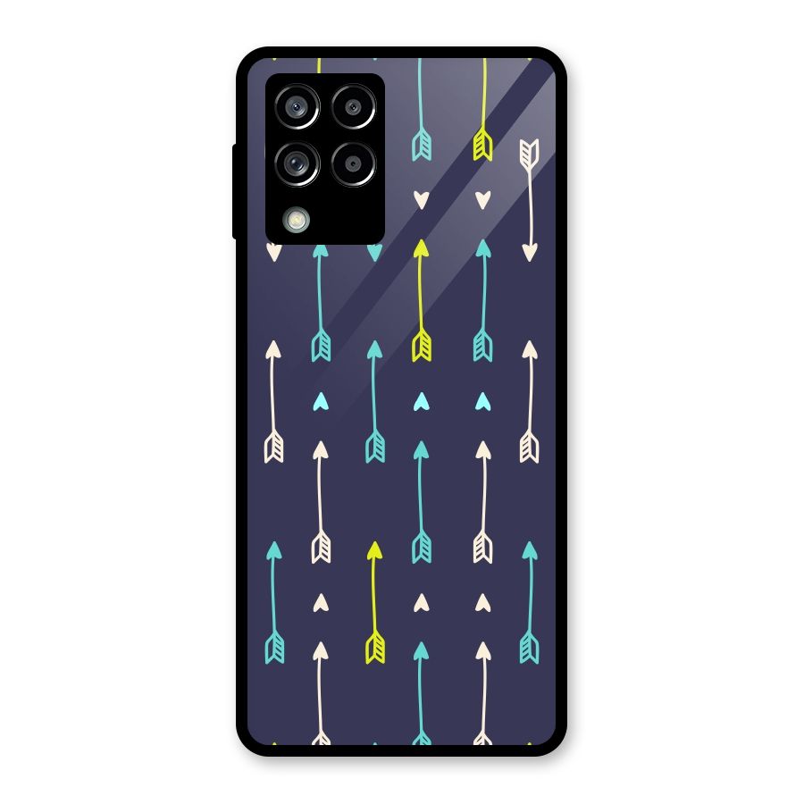 Boho Arrow Pattern Glass Back Case for Galaxy M53 5G