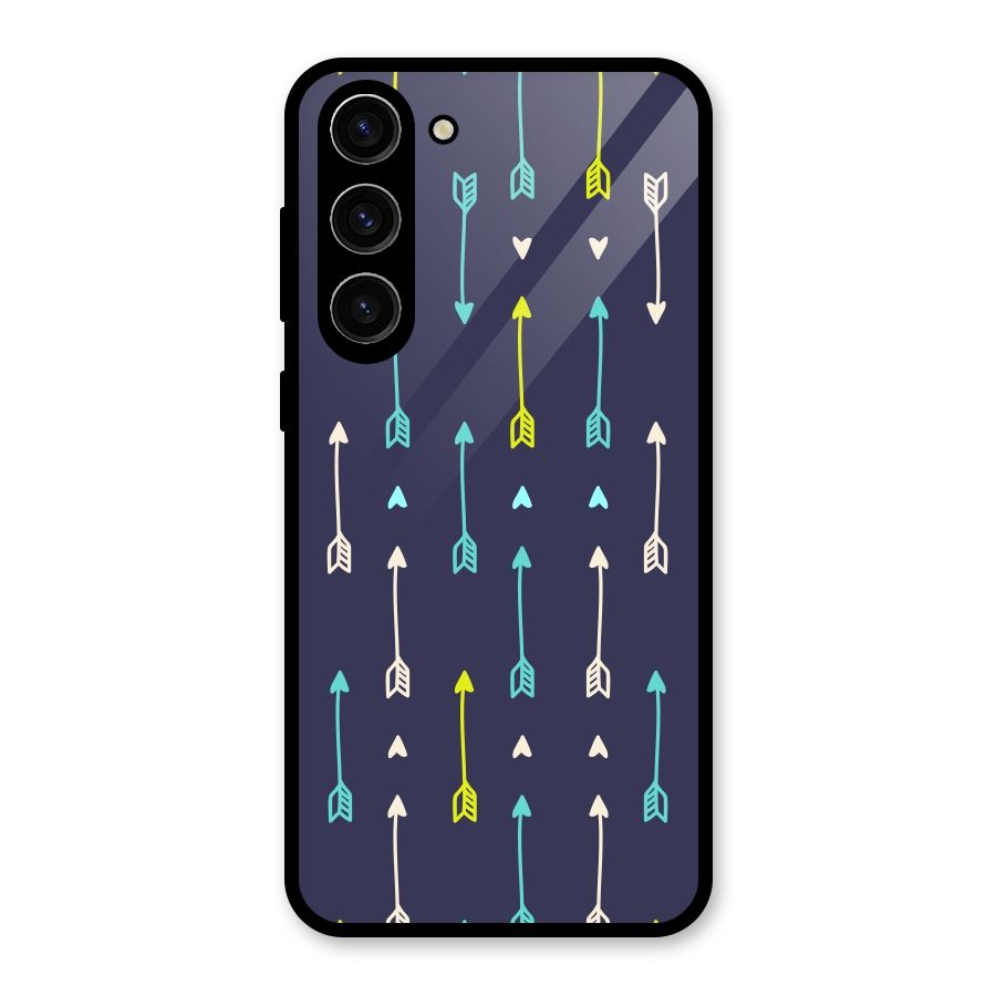 Boho Arrow Pattern Glass Back Case for Galaxy S23 Plus