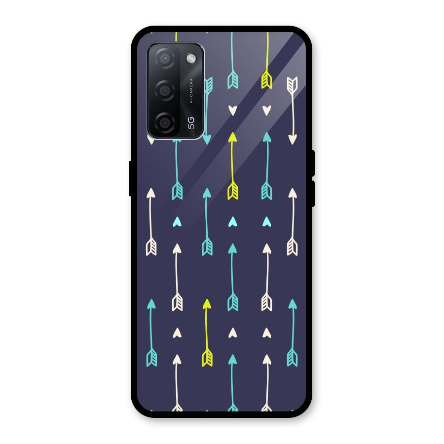 Boho Arrow Pattern Glass Back Case for Oppo A53s 5G