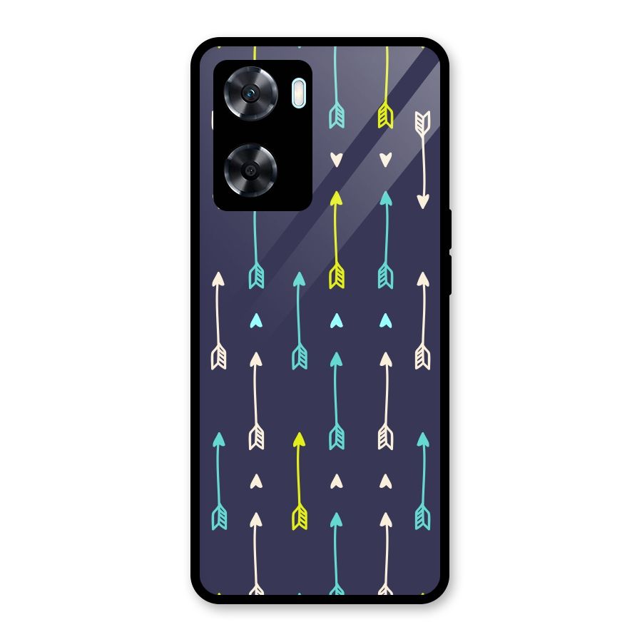 Boho Arrow Pattern Glass Back Case for Oppo A77