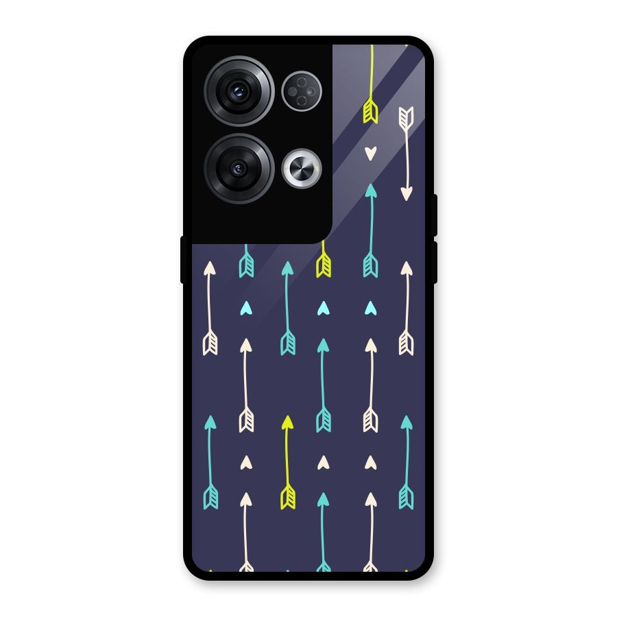 Boho Arrow Pattern Glass Back Case for Oppo Reno8 Pro 5G