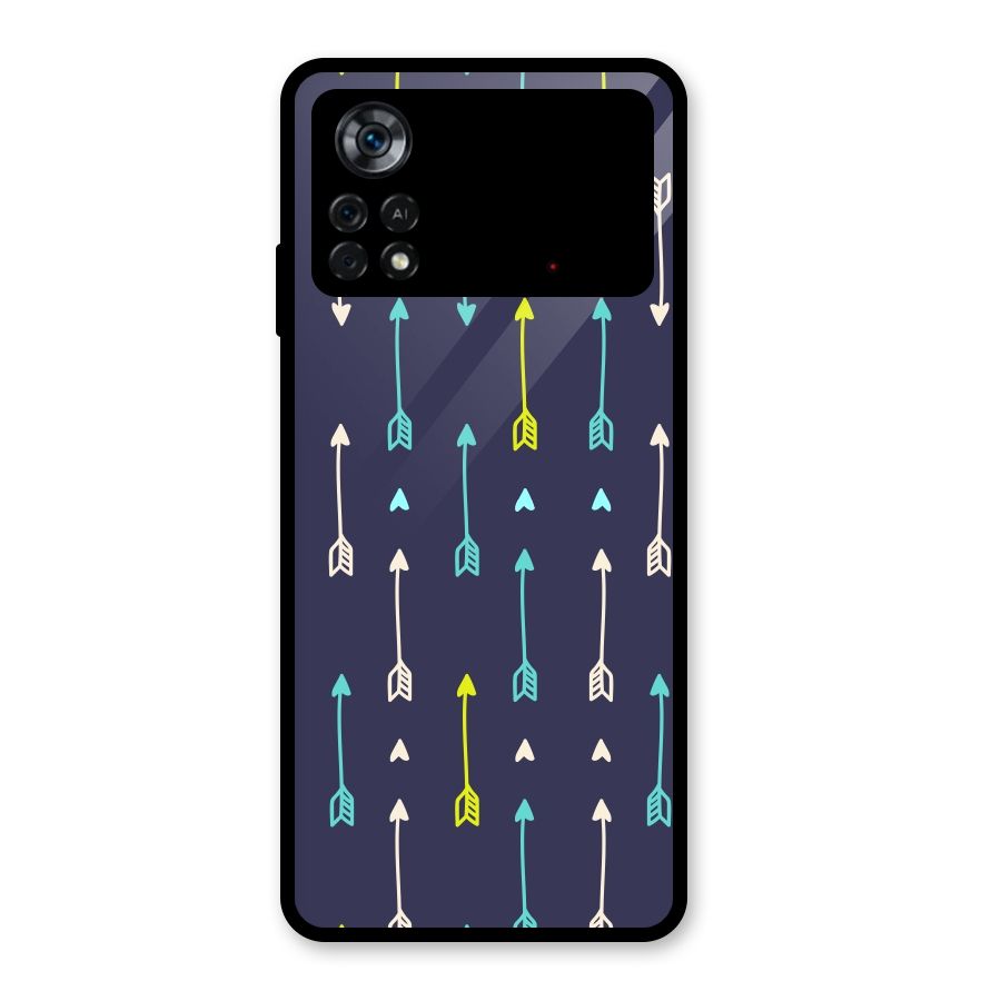 Boho Arrow Pattern Glass Back Case for Poco X4 Pro 5G