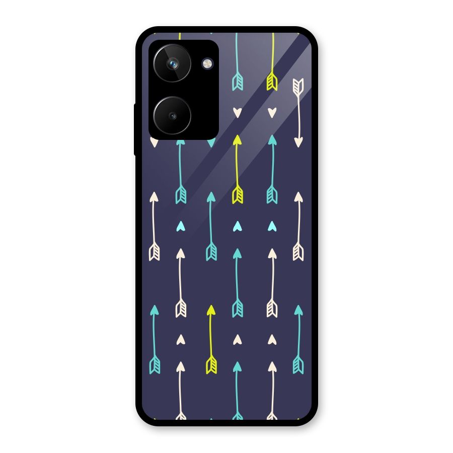 Boho Arrow Pattern Glass Back Case for Realme 10