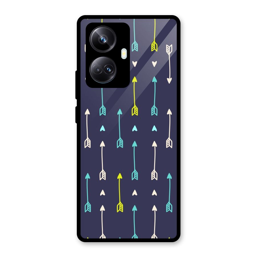 Boho Arrow Pattern Glass Back Case for Realme 10 Pro Plus