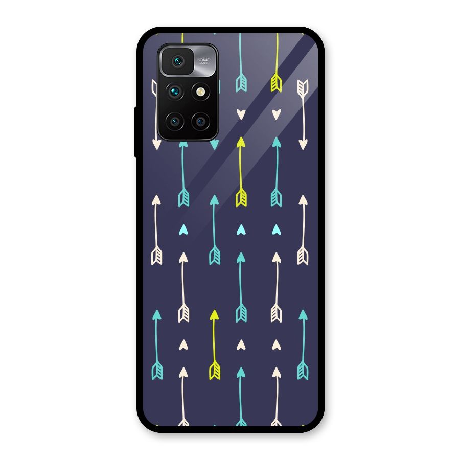Boho Arrow Pattern Glass Back Case for Redmi 10 Prime