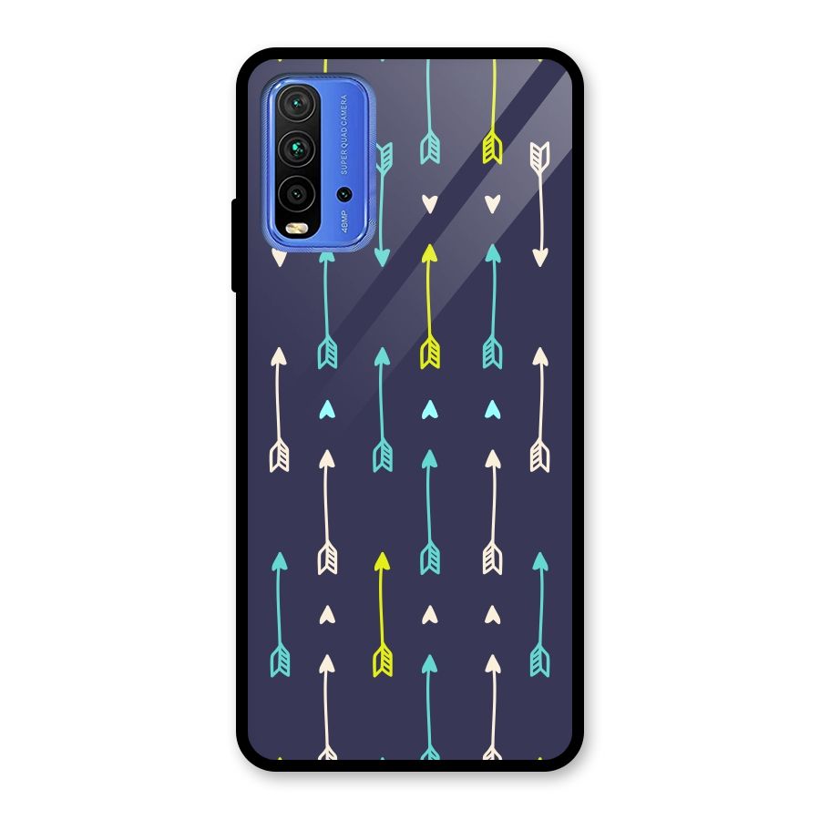 Boho Arrow Pattern Glass Back Case for Redmi 9 Power