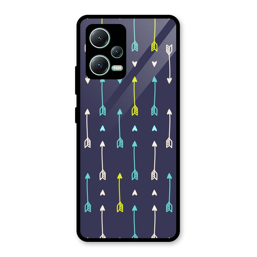 Boho Arrow Pattern Glass Back Case for Redmi Note 12 5G