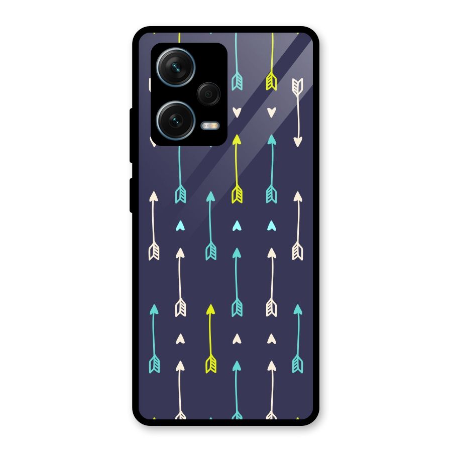 Boho Arrow Pattern Glass Back Case for Redmi Note 12 Pro Plus 5G