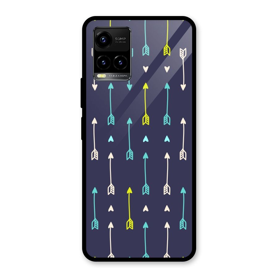 Boho Arrow Pattern Glass Back Case for Vivo Y21A