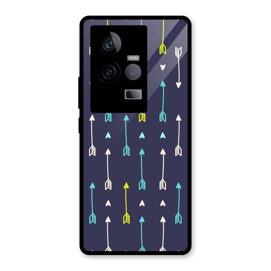 Boho Arrow Pattern Glass Back Case for Vivo iQOO 11 5G