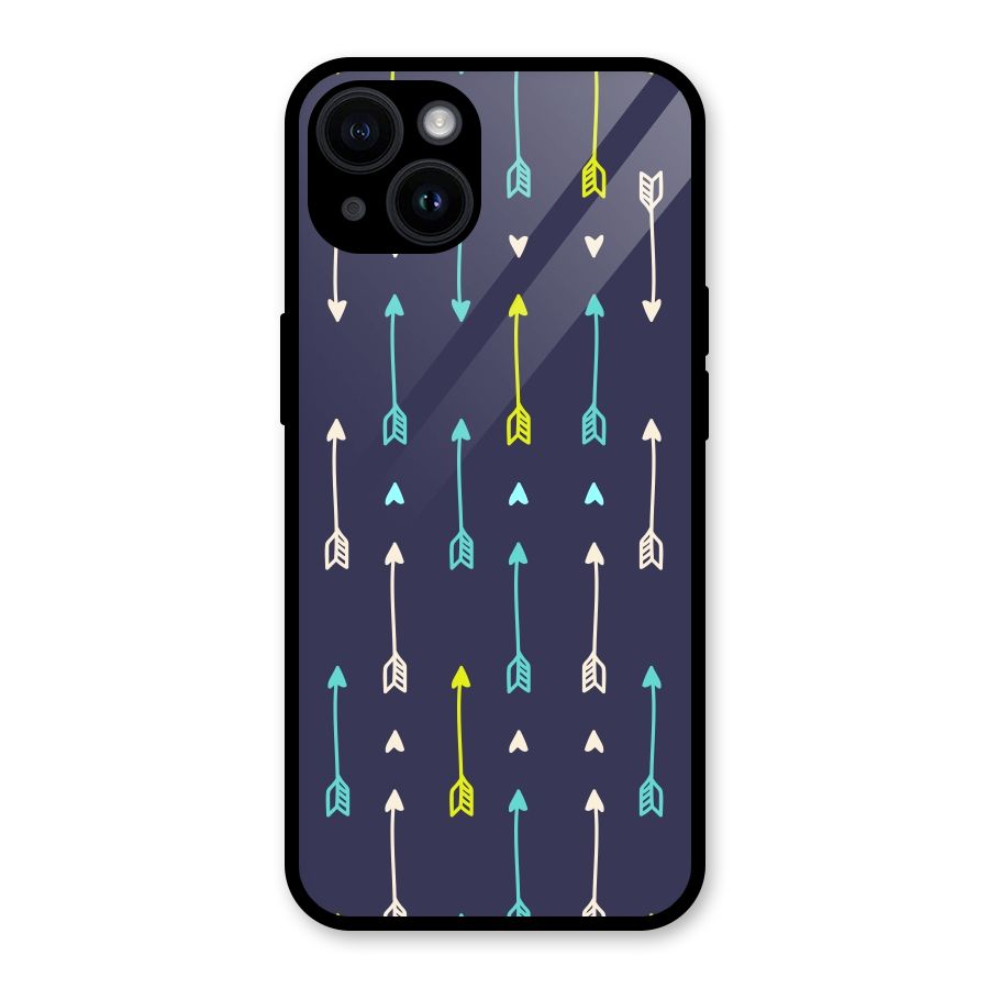 Boho Arrow Pattern Glass Back Case for iPhone 14
