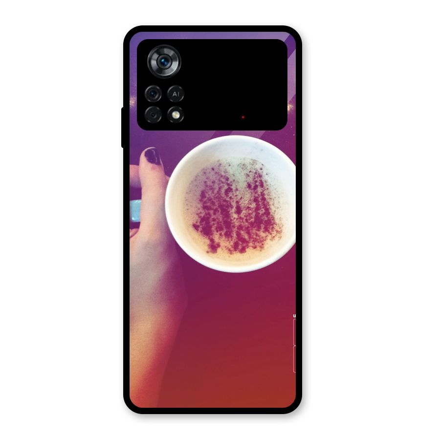 Bokeh Coffee Mug Glass Back Case for Poco X4 Pro 5G
