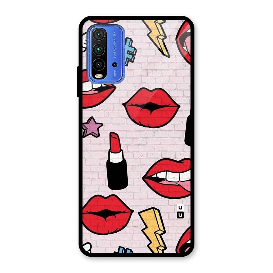 Bold Red Glass Back Case for Redmi 9 Power