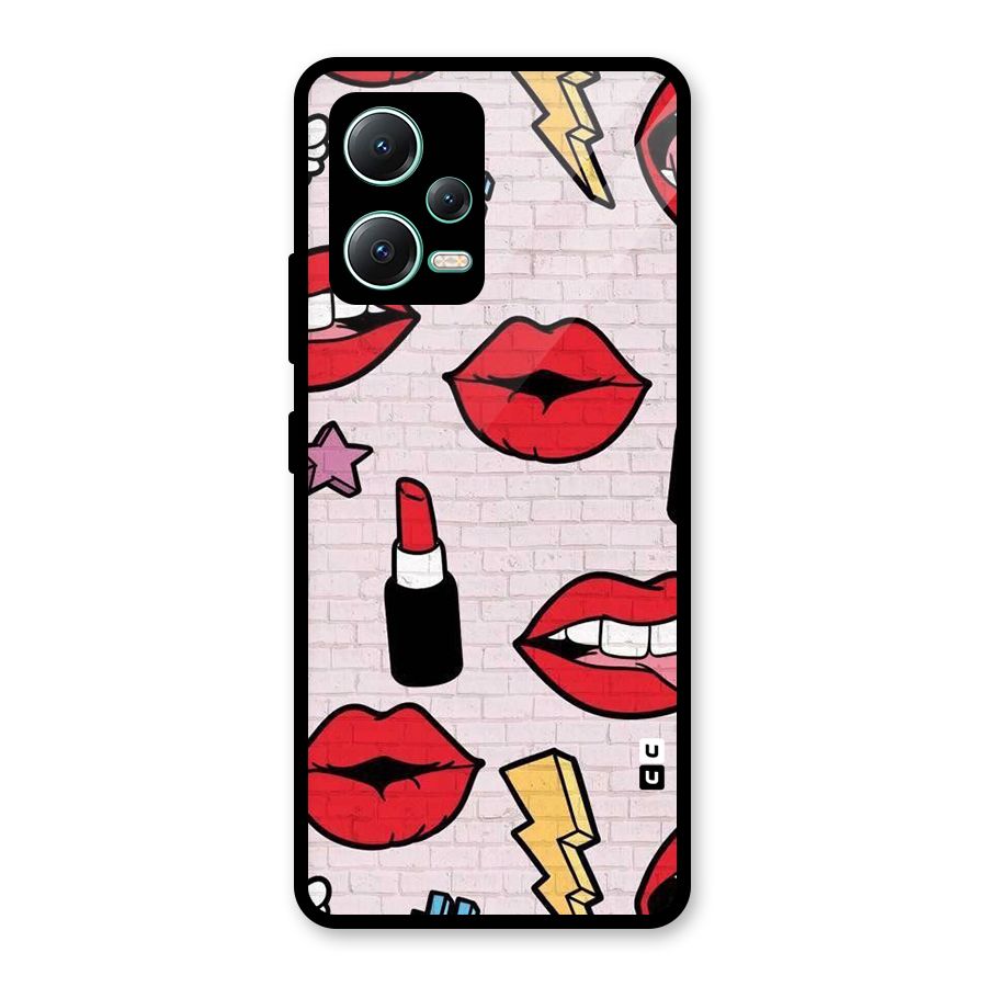 Bold Red Glass Back Case for Redmi Note 12 5G
