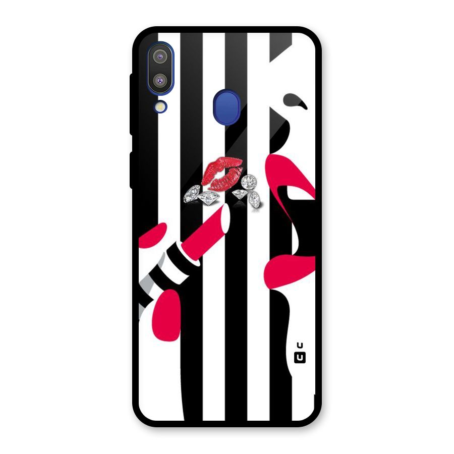 Bold Woman Glass Back Case for Galaxy M20