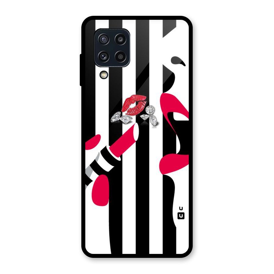 Bold Woman Glass Back Case for Galaxy M32