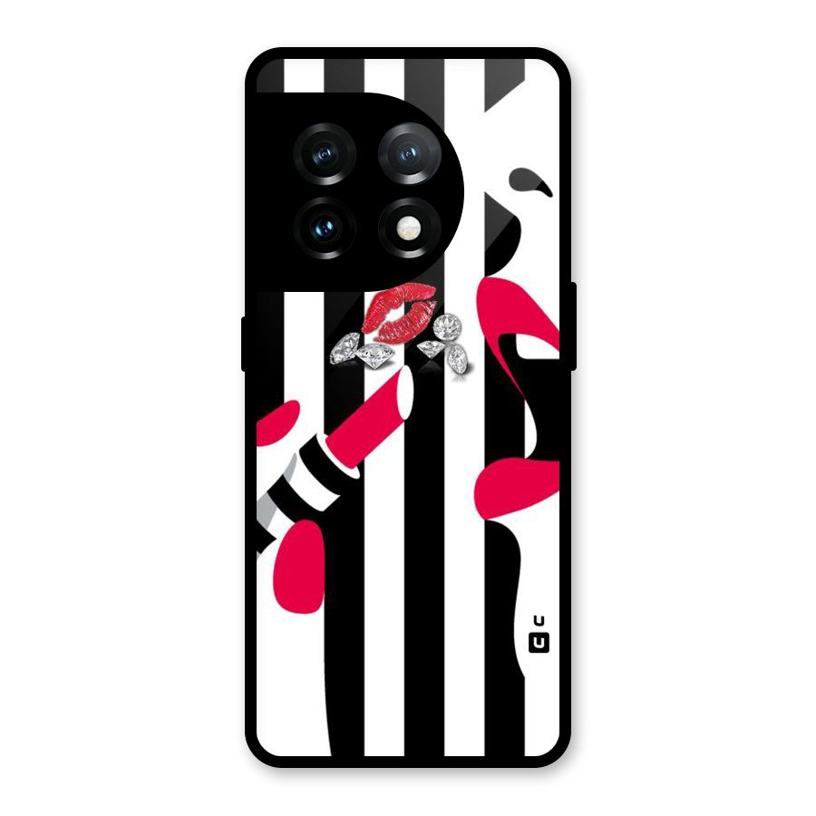 Bold Woman Glass Back Case for OnePlus 11