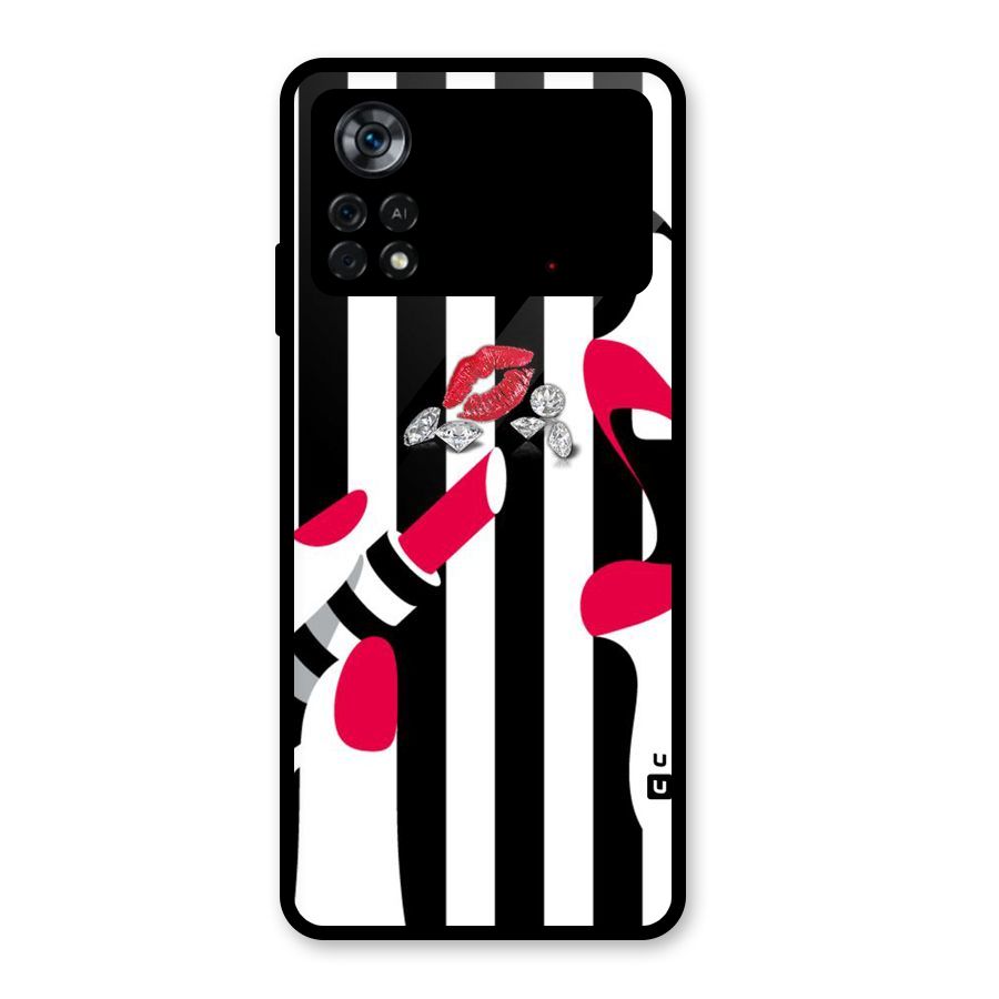 Bold Woman Glass Back Case for Poco X4 Pro 5G