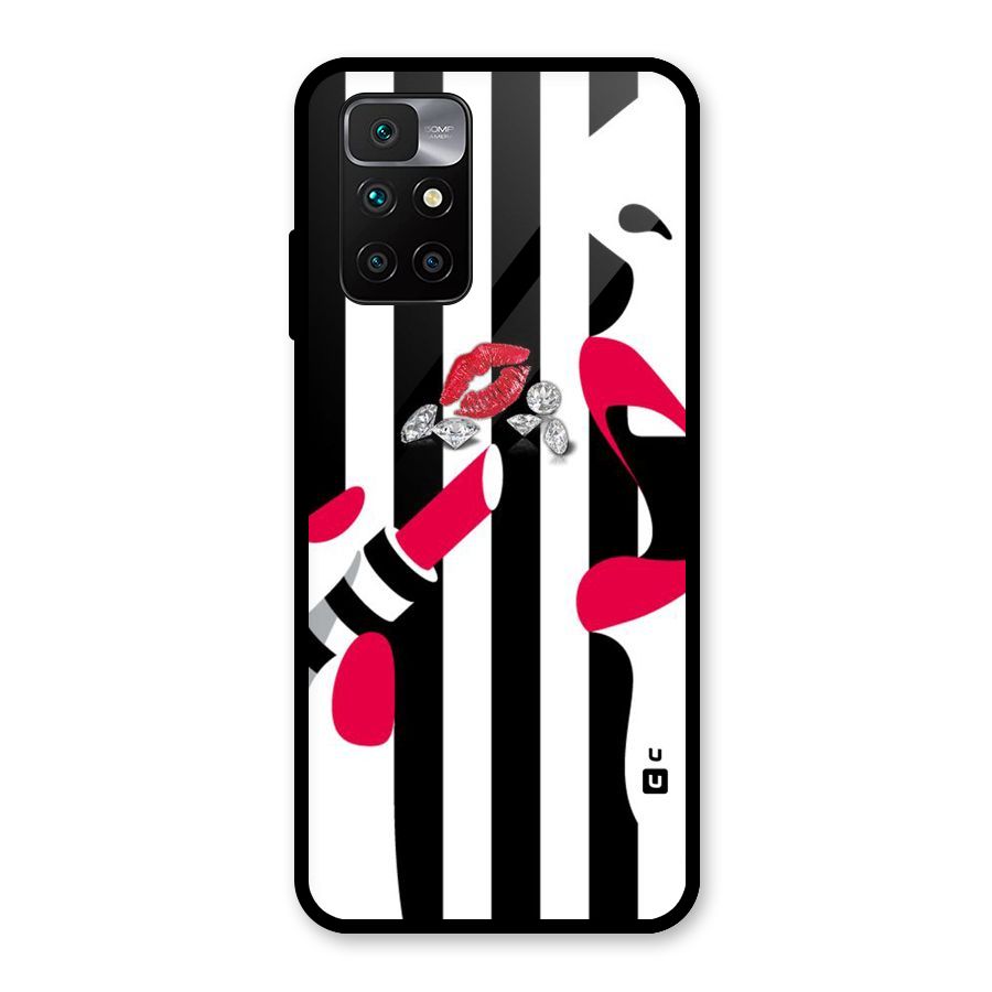 Bold Woman Glass Back Case for Redmi 10 Prime