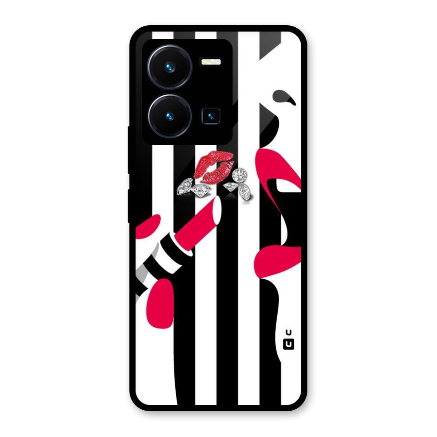 Bold Woman Glass Back Case for Vivo Y35