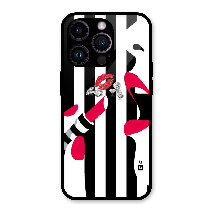 Bold Woman Glass Back Case for iPhone 14 Pro