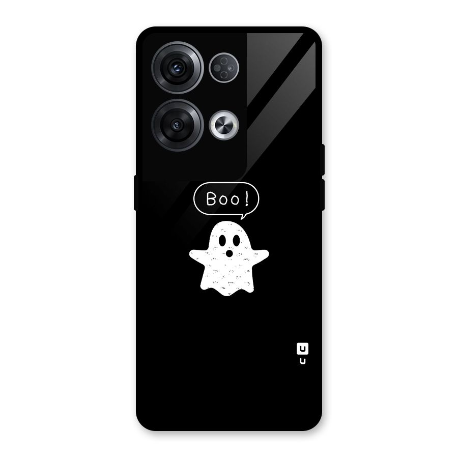 Boo Cute Ghost Glass Back Case for Oppo Reno8 Pro 5G
