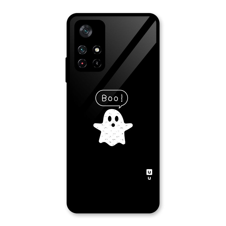 Boo Cute Ghost Glass Back Case for Poco M4 Pro 5G