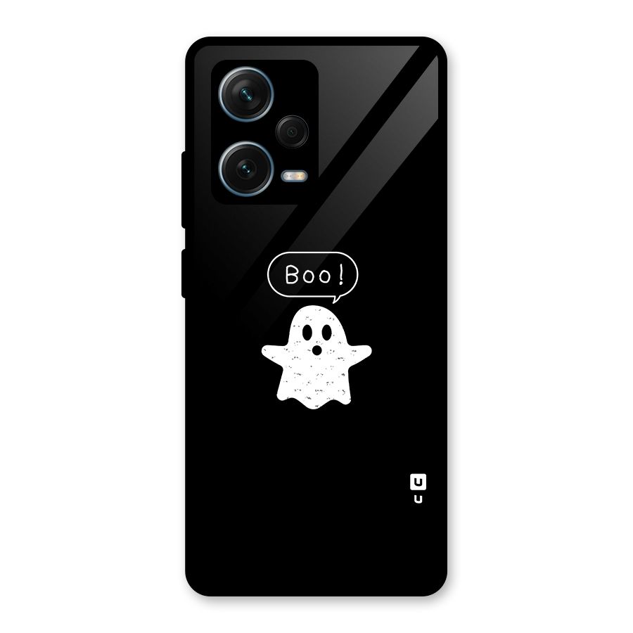 Boo Cute Ghost Glass Back Case for Redmi Note 12 Pro Plus 5G