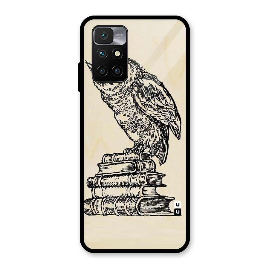 Book Owl Glass Back Case for Redmi 10 Prime