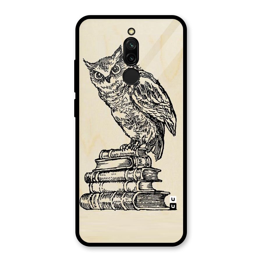 Book Owl Glass Back Case for Redmi 8