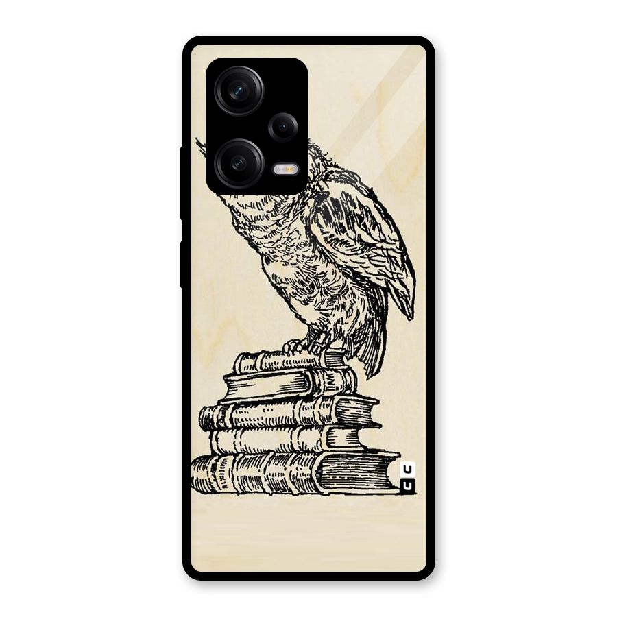 Book Owl Glass Back Case for Redmi Note 12 Pro