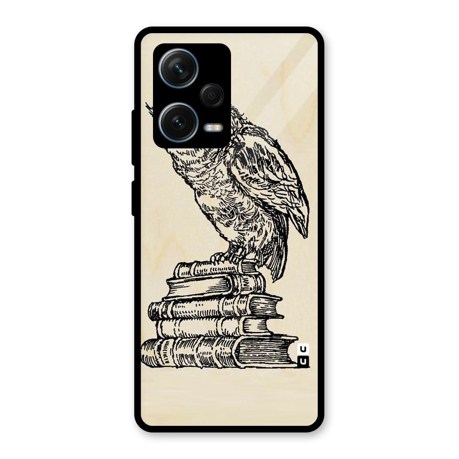 Book Owl Glass Back Case for Redmi Note 12 Pro Plus 5G