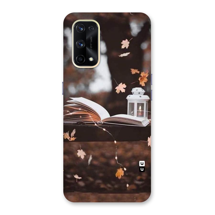 Book and Fall Leaves Glass Back Case for Realme X7 Pro