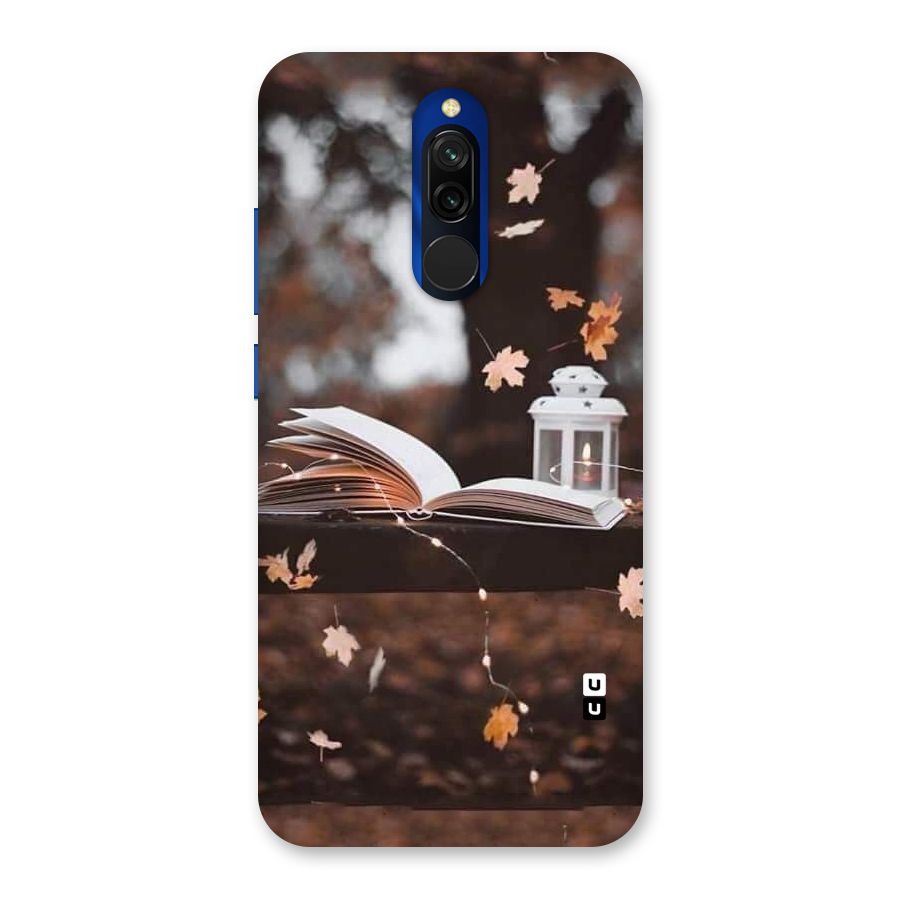 Book and Fall Leaves Back Case for Redmi 8