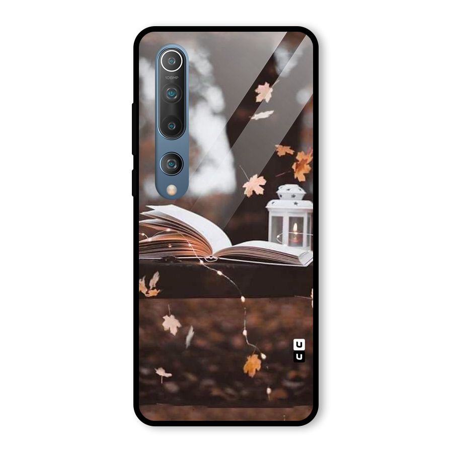 Book and Fall Leaves Glass Back Case for Mi 10