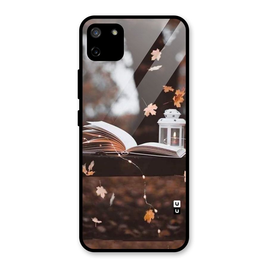 Book and Fall Leaves Glass Back Case for Realme C11