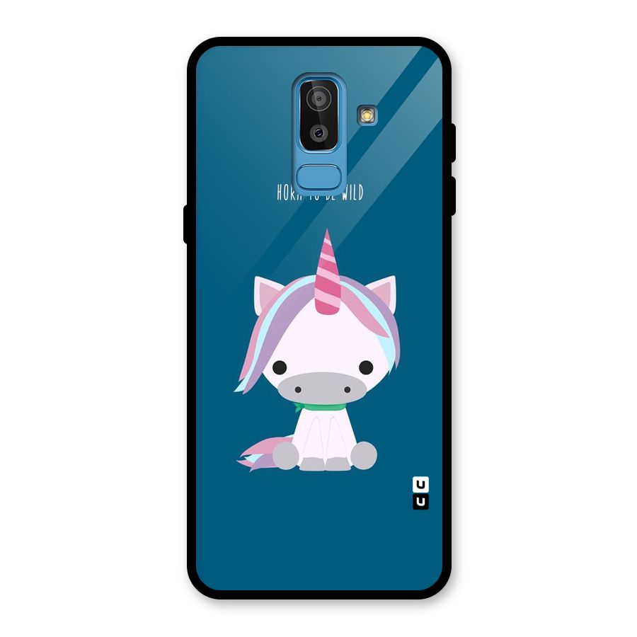 Born Wild Unicorn Glass Back Case for Galaxy J8