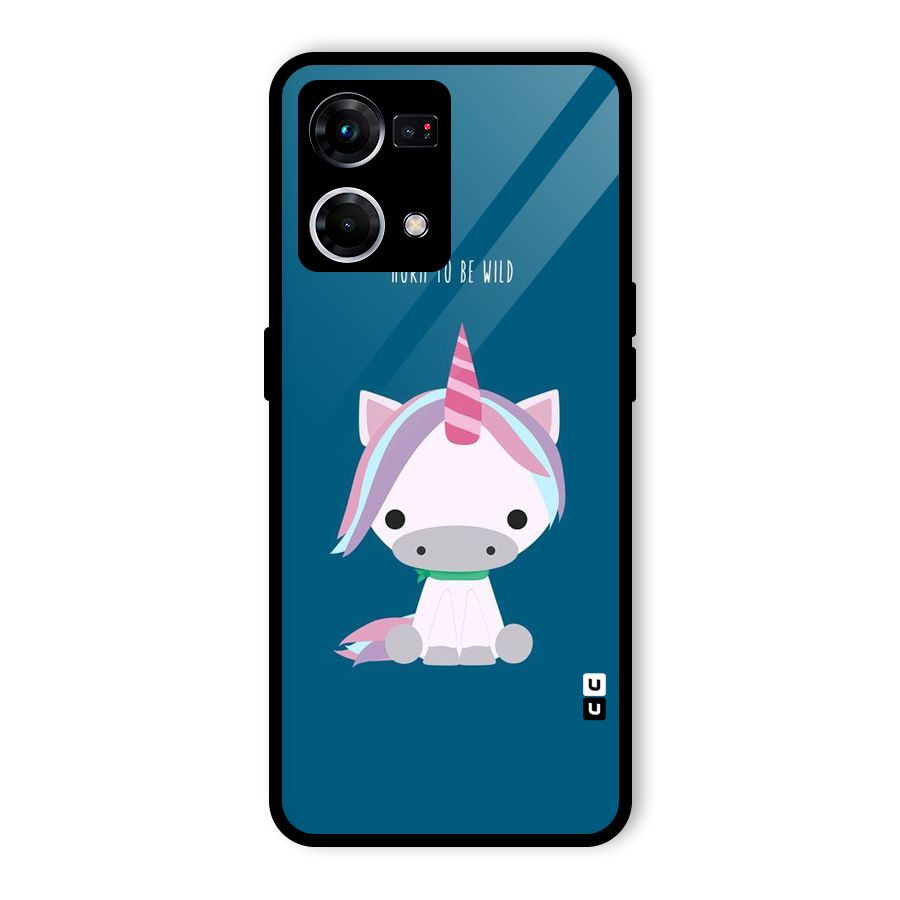 Born Wild Unicorn Glass Back Case for Oppo F21 Pro 5G